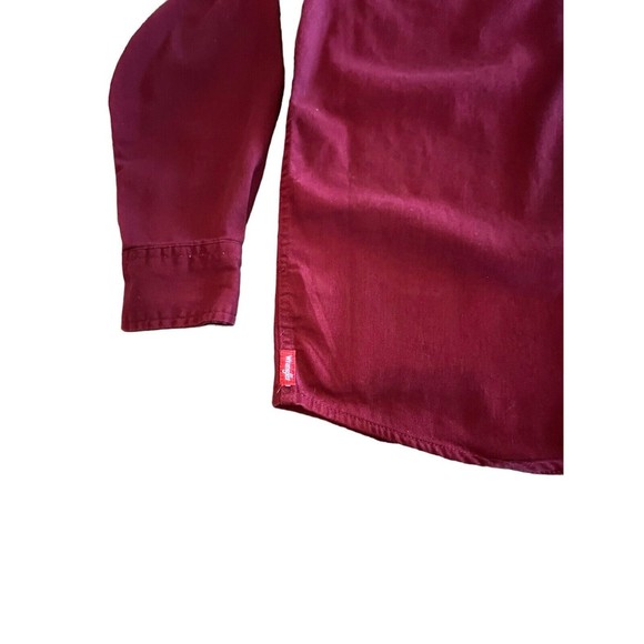 Wrangler Comfort Flex Shirt Mens Denim Twill Long Sleeve Button Up Sz Small - Picture 3 of 6